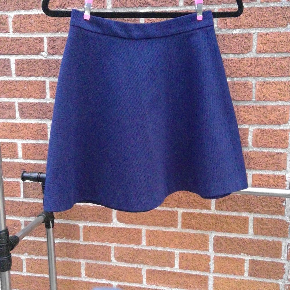 Vintage Blue Synthetic Twill Skater Skirt